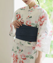 夏花浴衣 白昼の紅椿 4点セット(浴衣・兵児帯・腰紐×2)