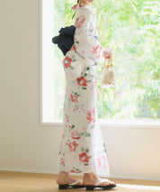 夏花浴衣 白昼の紅椿 下駄付き5点セット(浴衣・兵児帯・腰紐×2・下駄)