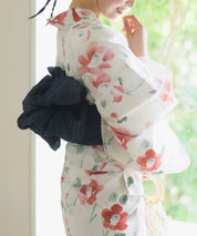 夏花浴衣 白昼の紅椿 4点セット(浴衣・兵児帯・腰紐×2)