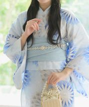 夕涼浴衣 月波水音 二部式3点セット(上衣・下衣・兵児帯)