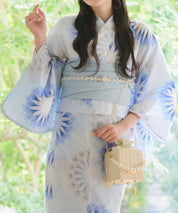 夕涼浴衣 月波水音 二部式3点セット(上衣・下衣・兵児帯)