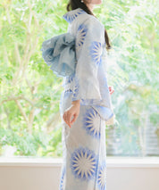 夕涼浴衣 月波水音 二部式3点セット(上衣・下衣・兵児帯)