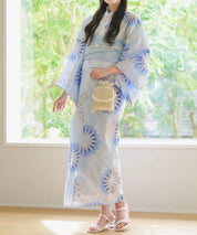 夕涼浴衣 月波水音 二部式3点セット(上衣・下衣・兵児帯)