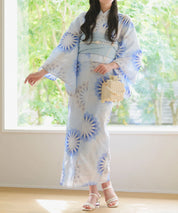 夕涼浴衣 月波水音 二部式3点セット(上衣・下衣・兵児帯)