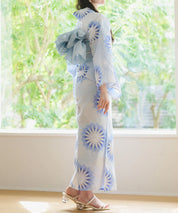 夕涼浴衣 月波水音 二部式3点セット(上衣・下衣・兵児帯)