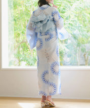 夕涼浴衣 月波水音 二部式3点セット(上衣・下衣・兵児帯)