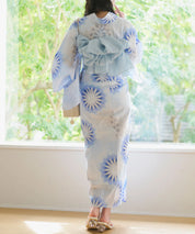 夕涼浴衣 月波水音 二部式3点セット(上衣・下衣・兵児帯)