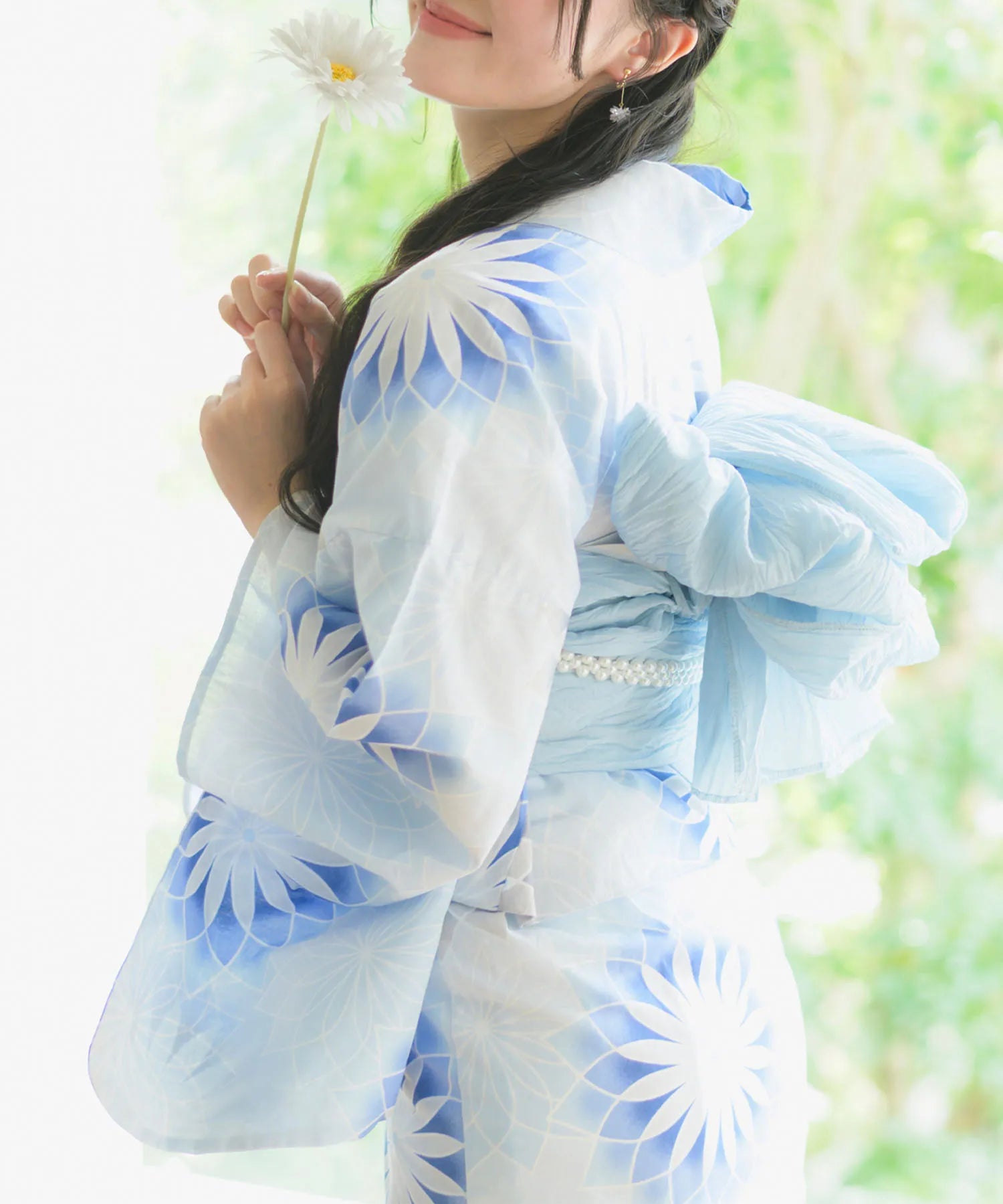 夕涼浴衣 月波水音 二部式3点セット(上衣・下衣・兵児帯)