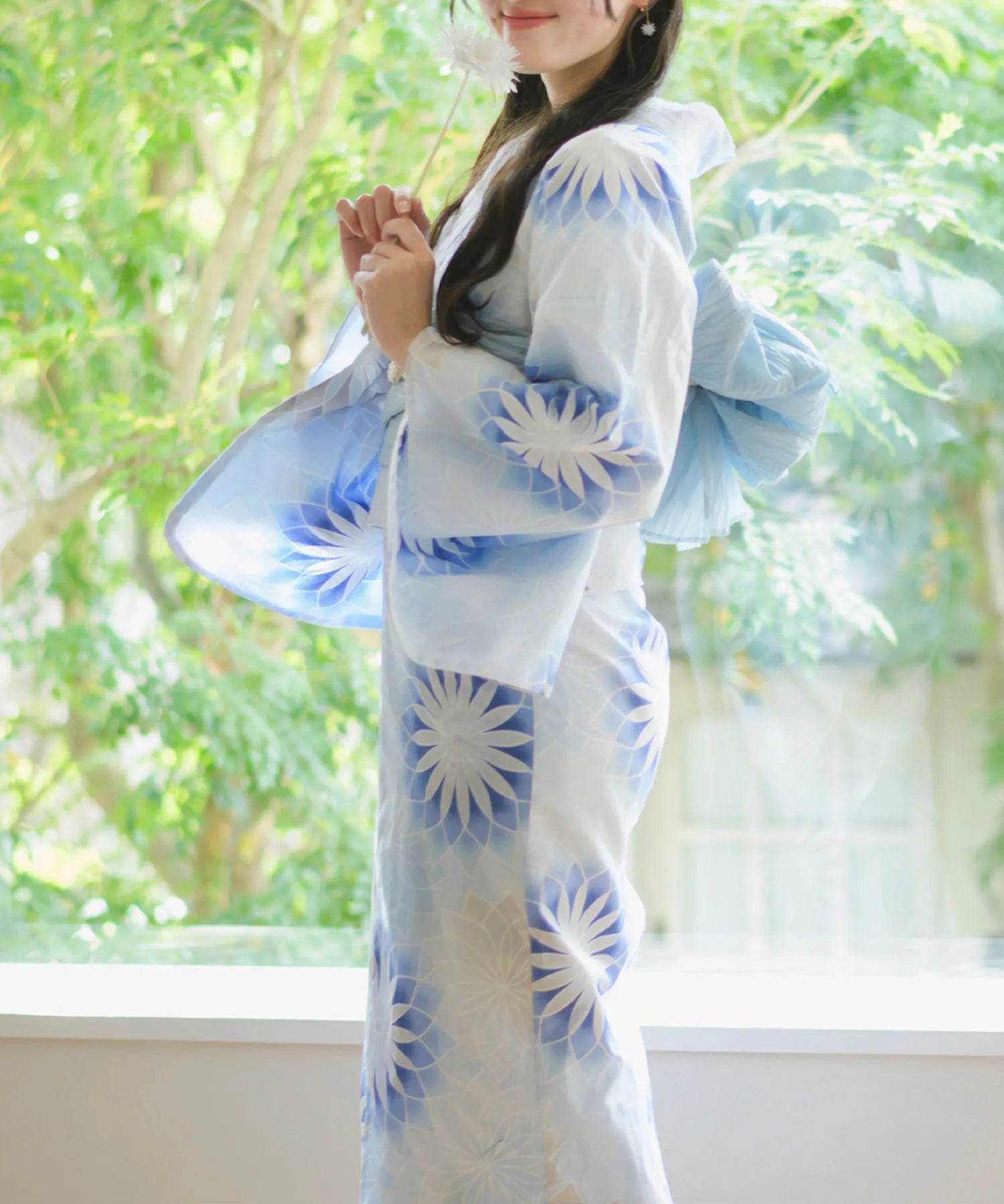 夕涼浴衣 月波水音 二部式3点セット(上衣・下衣・兵児帯)