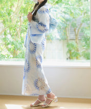 夕涼浴衣 月波水音 二部式3点セット(上衣・下衣・兵児帯)