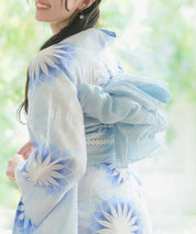 夕涼浴衣 月波水音 二部式3点セット(上衣・下衣・兵児帯)