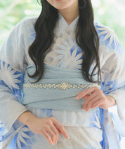 夕涼浴衣 月波水音 二部式3点セット(上衣・下衣・兵児帯)