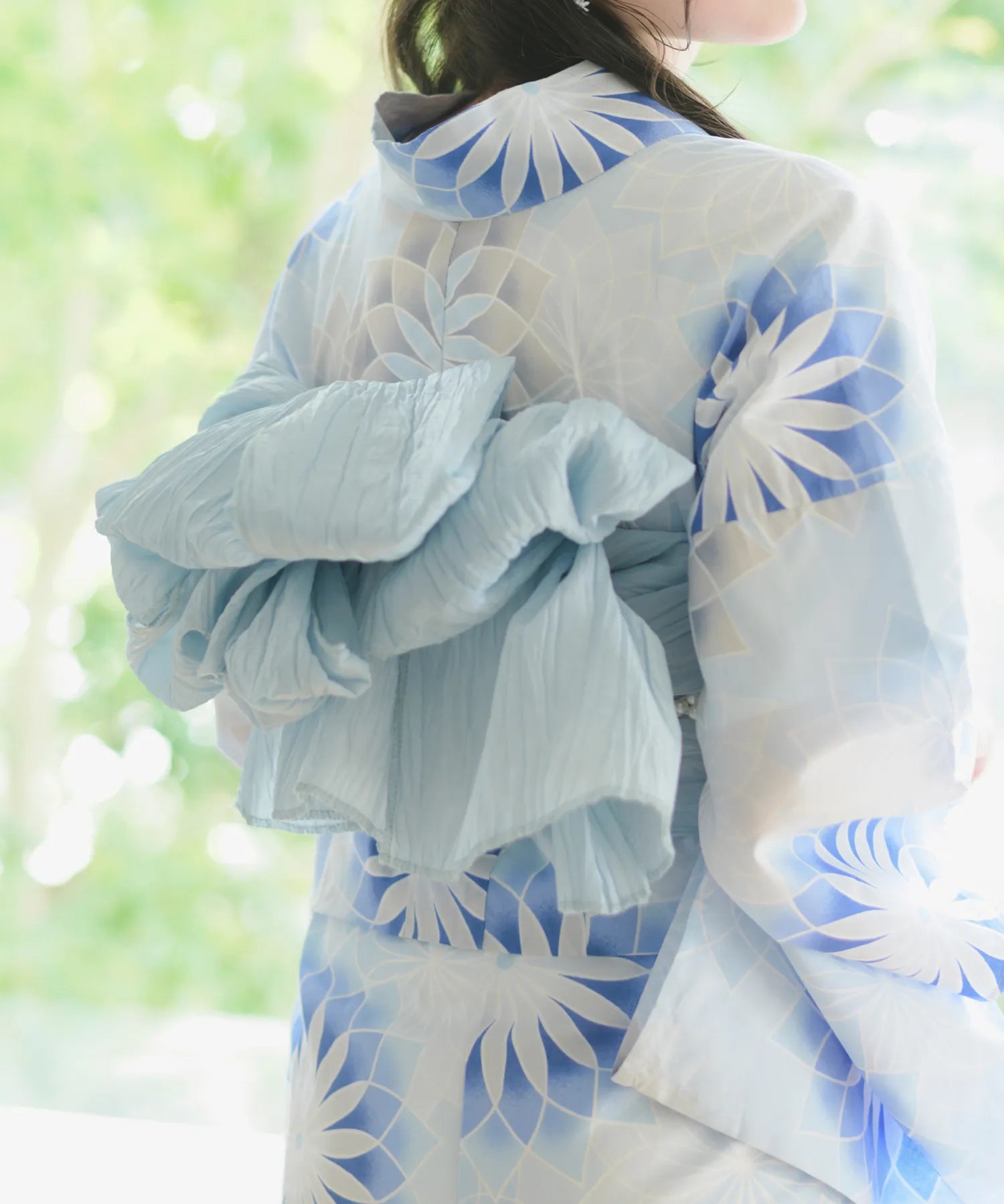 夕涼浴衣 月波水音 二部式3点セット(上衣・下衣・兵児帯)