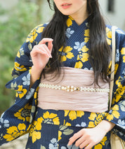 夕涼浴衣 星夜の花姫 二部式3点セット(上衣・下衣・兵児帯)