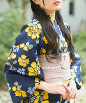 夕涼浴衣 星夜の花姫 二部式3点セット(上衣・下衣・兵児帯)