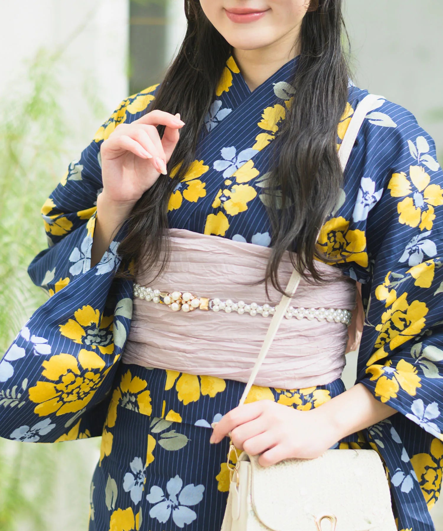 夕涼浴衣 星夜の花姫 二部式3点セット(上衣・下衣・兵児帯)