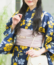 夕涼浴衣 星夜の花姫 二部式3点セット(上衣・下衣・兵児帯)