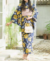 夕涼浴衣 星夜の花姫 二部式3点セット(上衣・下衣・兵児帯)