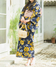 夕涼浴衣 星夜の花姫 二部式3点セット(上衣・下衣・兵児帯)