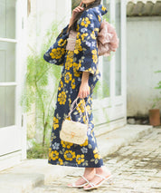 夕涼浴衣 星夜の花姫 二部式3点セット(上衣・下衣・兵児帯)