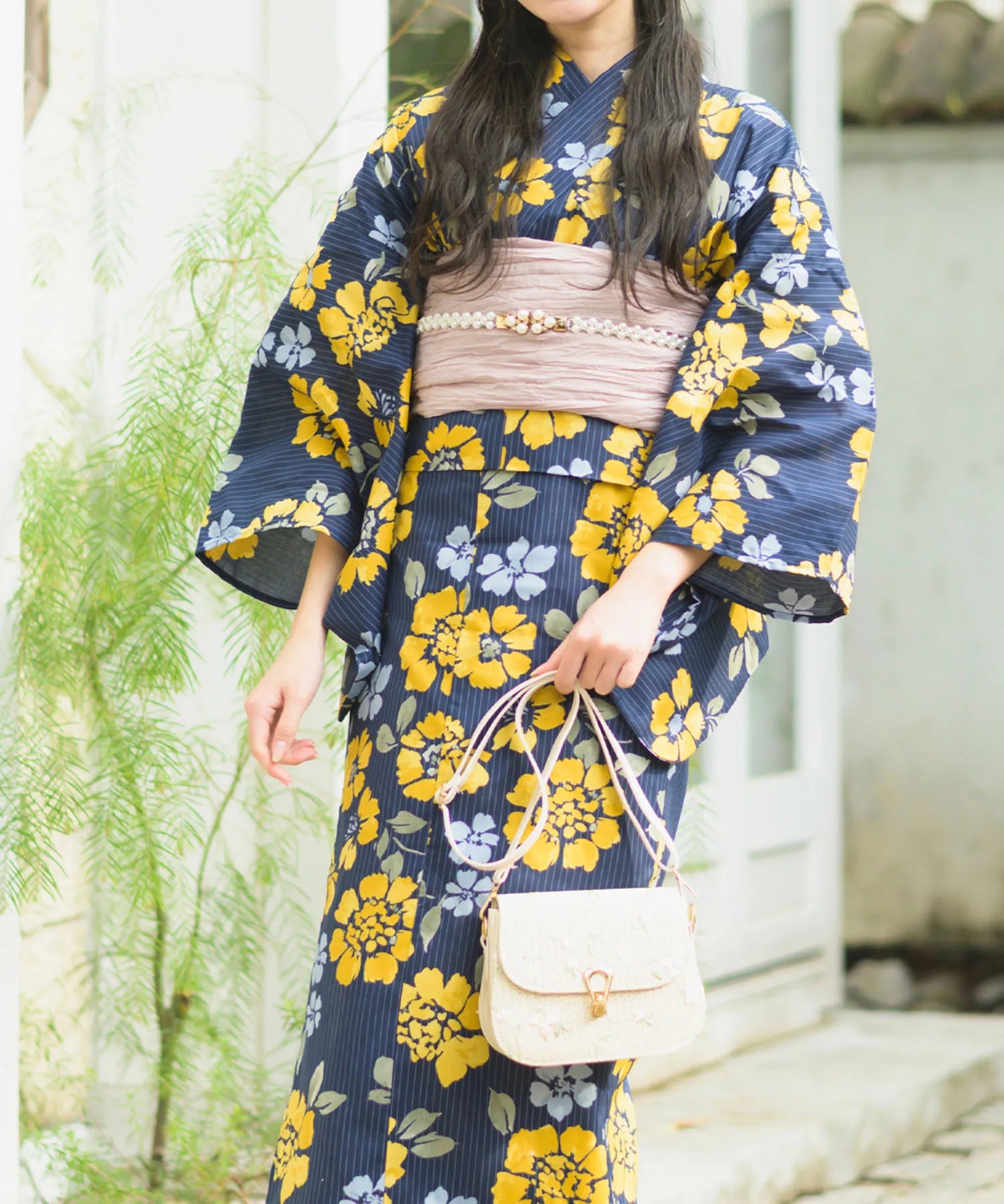 夕涼浴衣 星夜の花姫 二部式3点セット(上衣・下衣・兵児帯)