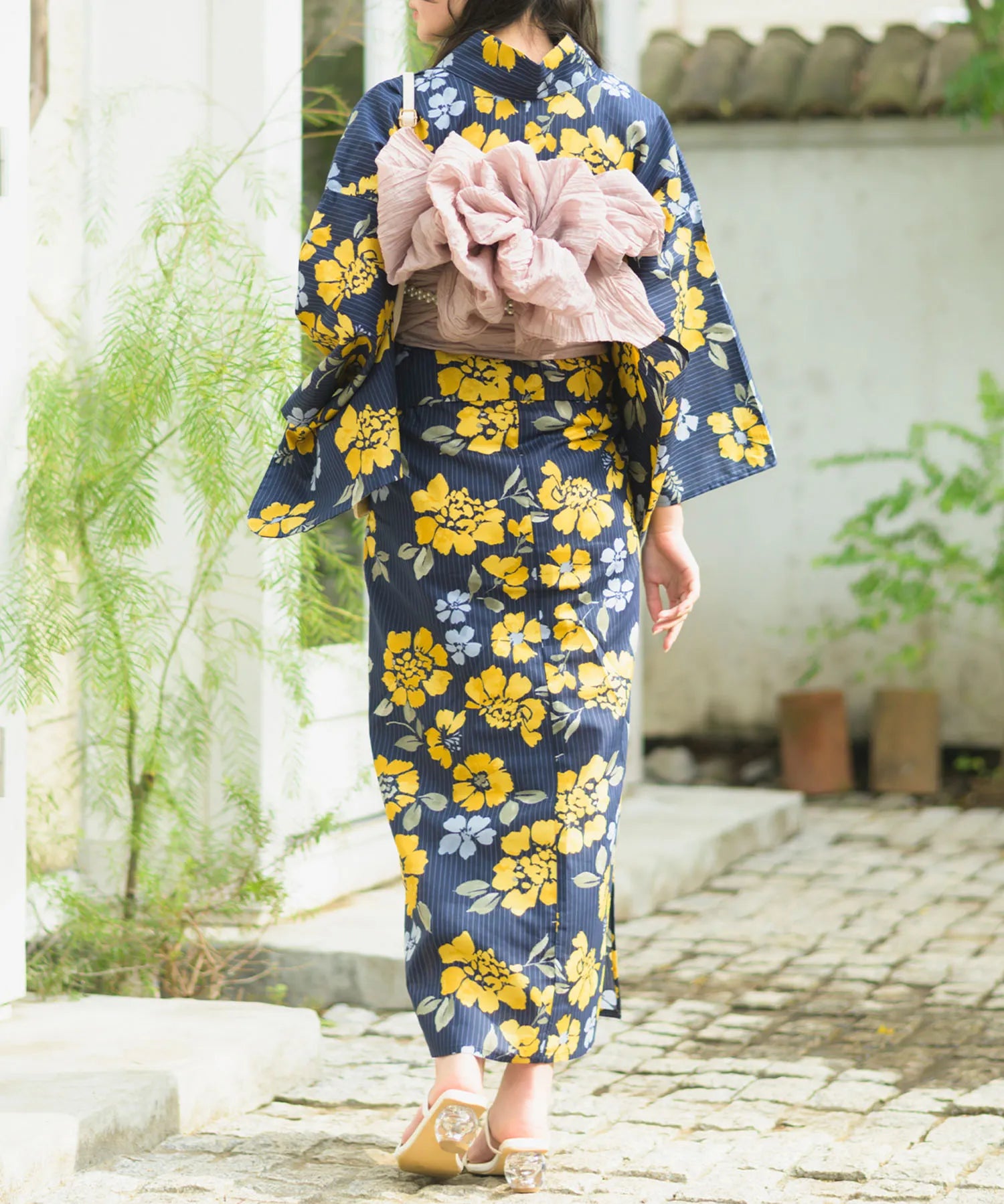 夕涼浴衣 星夜の花姫 二部式3点セット(上衣・下衣・兵児帯)