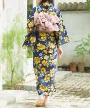 夕涼浴衣 星夜の花姫 二部式3点セット(上衣・下衣・兵児帯)