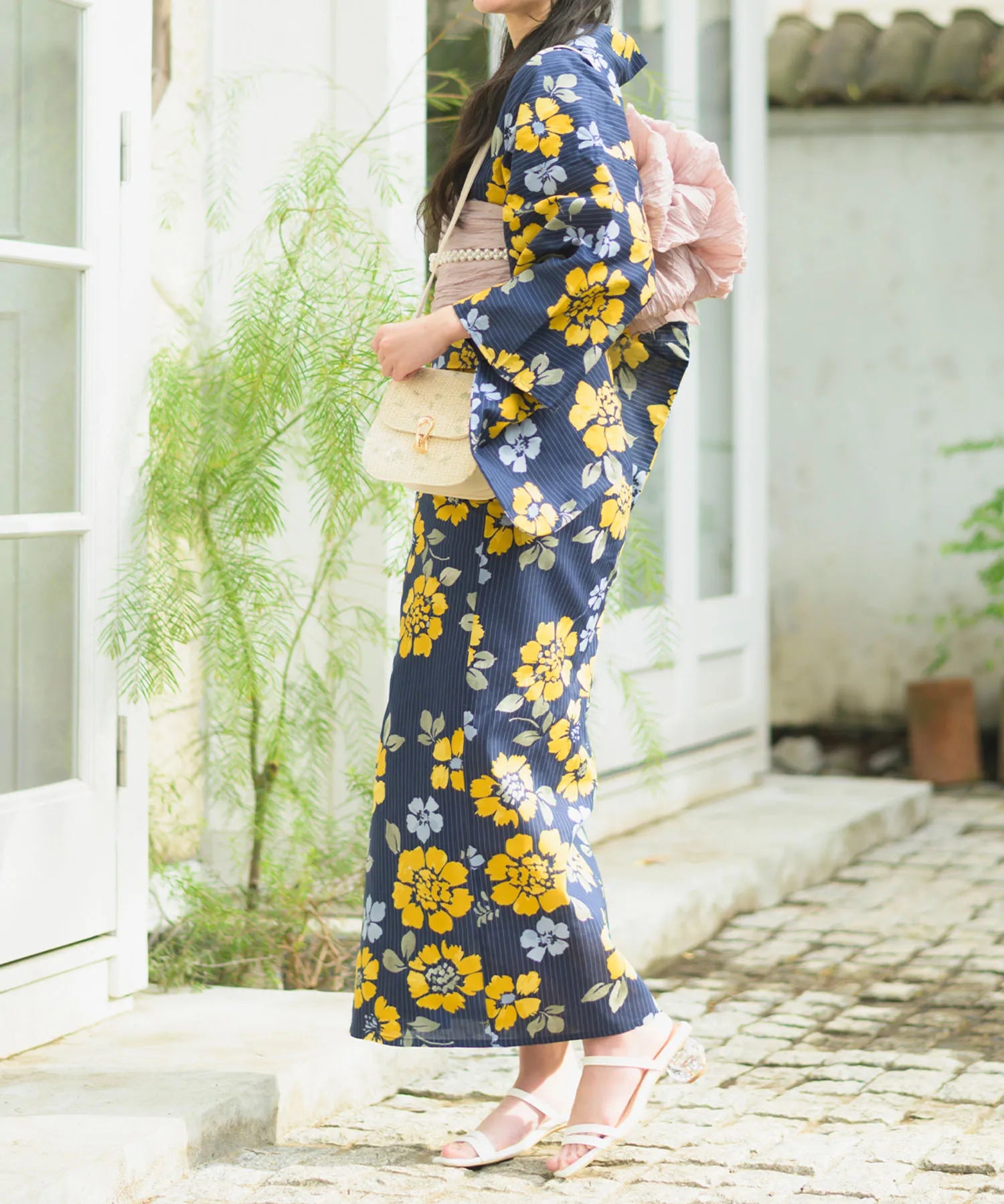 夕涼浴衣 星夜の花姫 二部式3点セット(上衣・下衣・兵児帯)