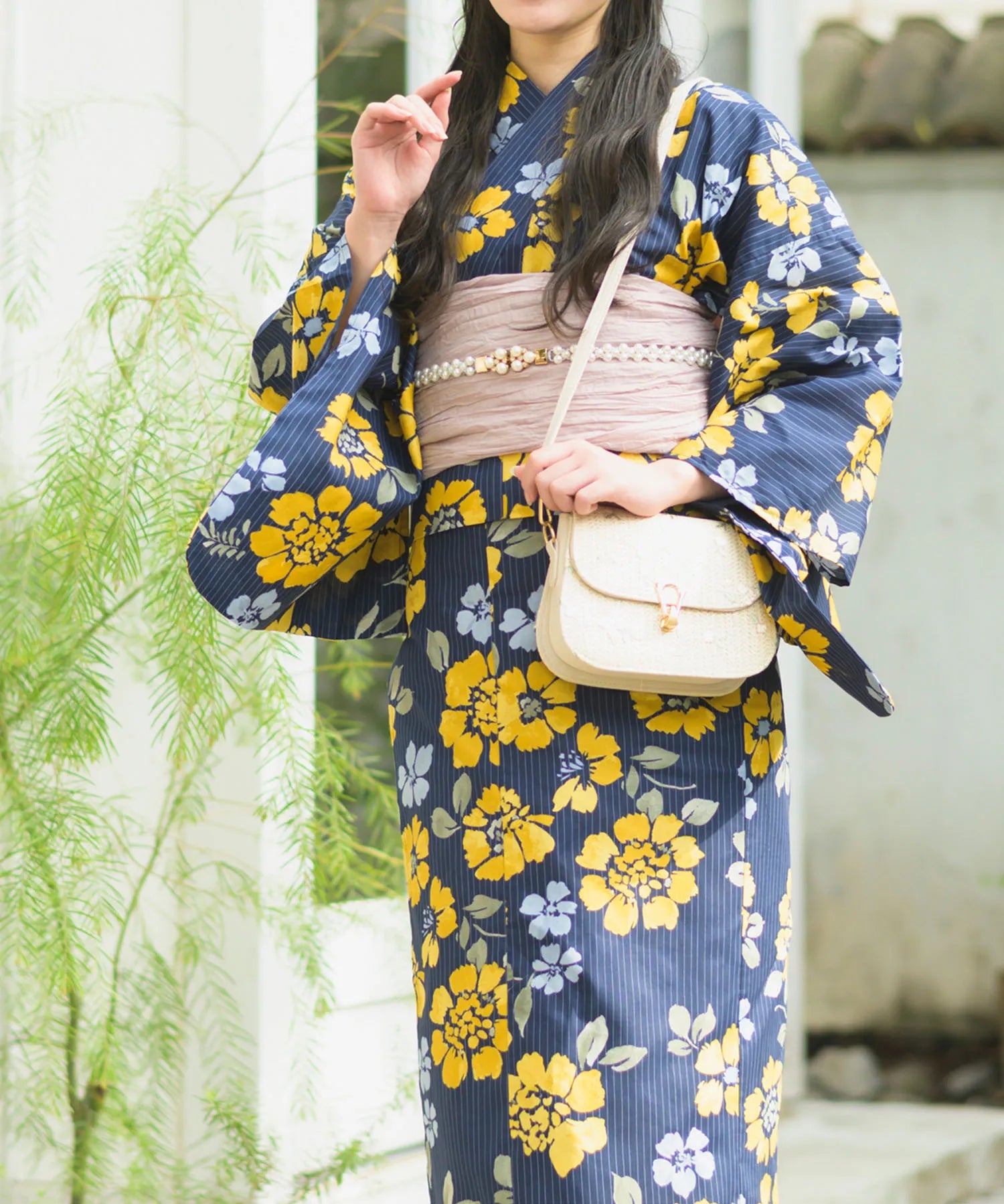 夕涼浴衣 星夜の花姫 二部式3点セット(上衣・下衣・兵児帯)