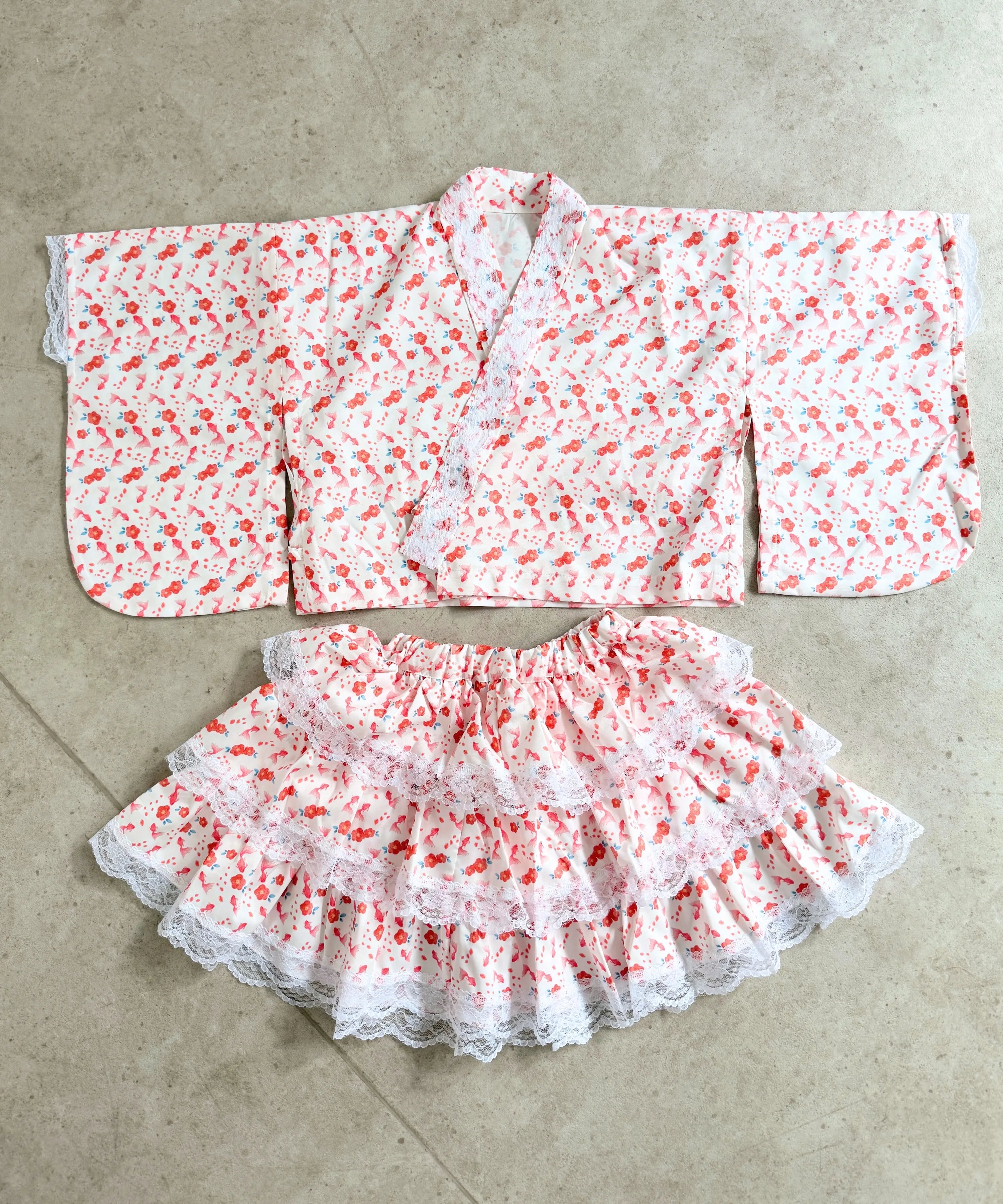 【ぷかぷか金魚のゆめ】帯が選べる! キッズ浴衣 3点セット