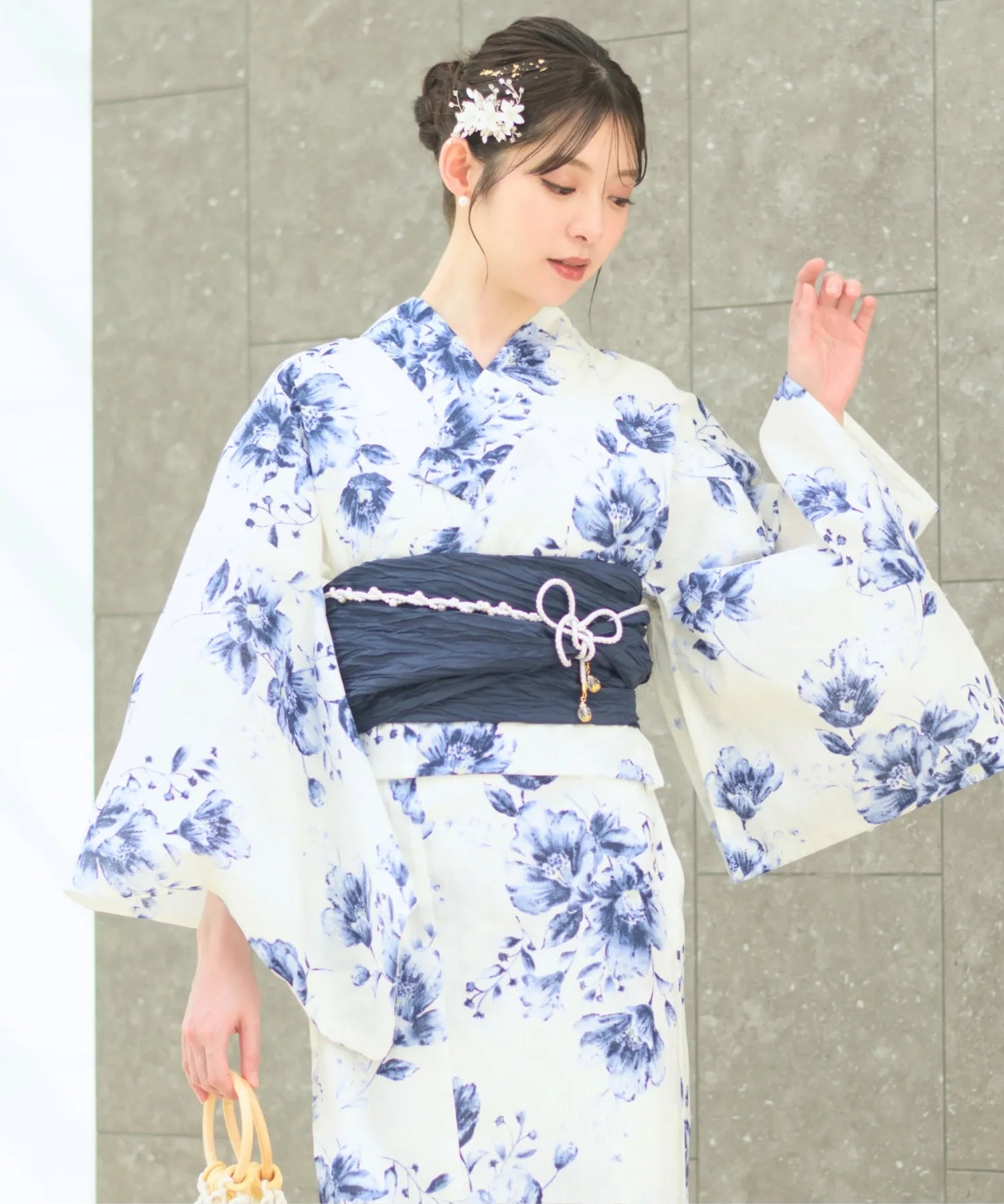 夏恋浴衣 艶麗深椿 単品