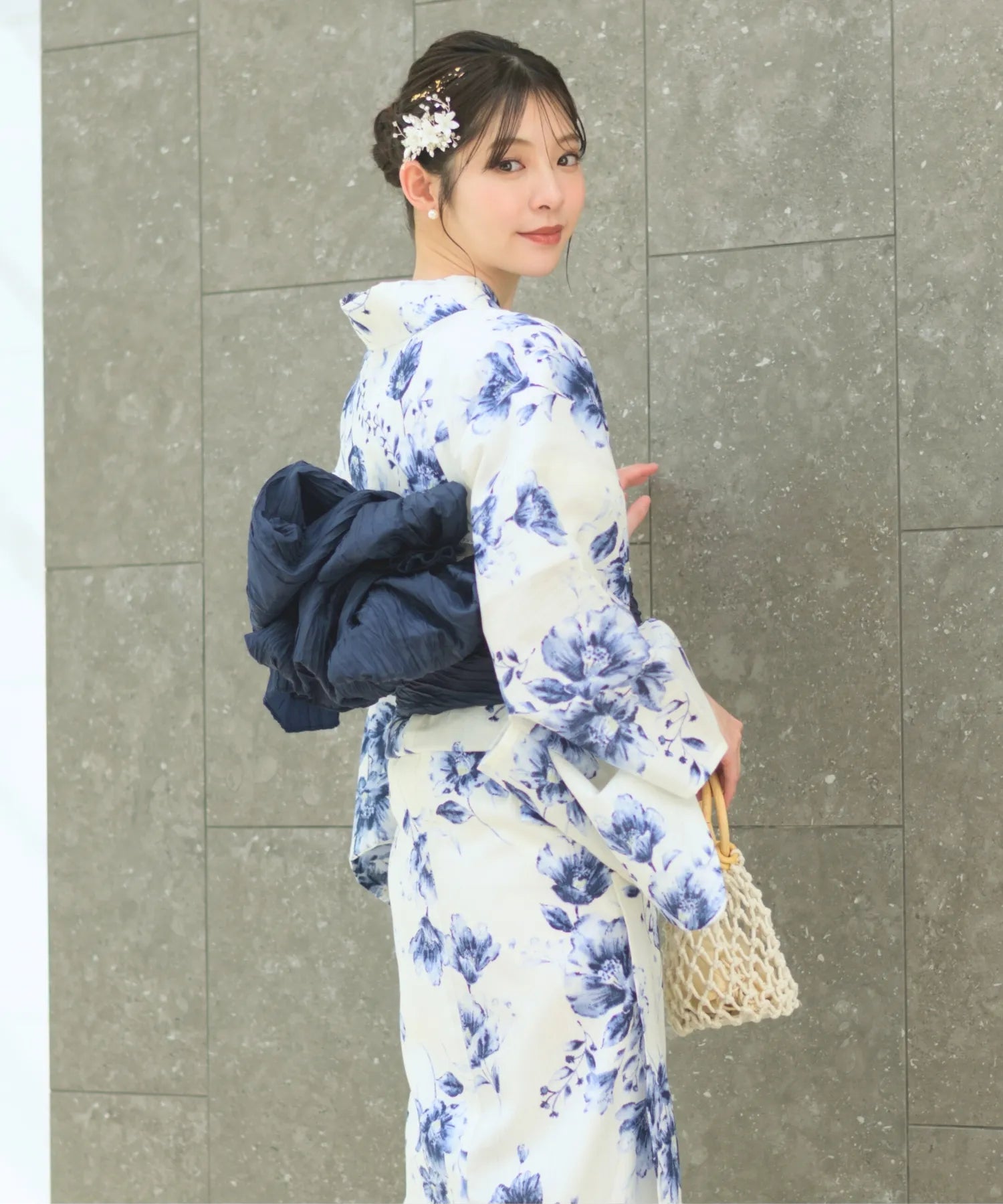 夏恋浴衣 艶麗深椿 単品