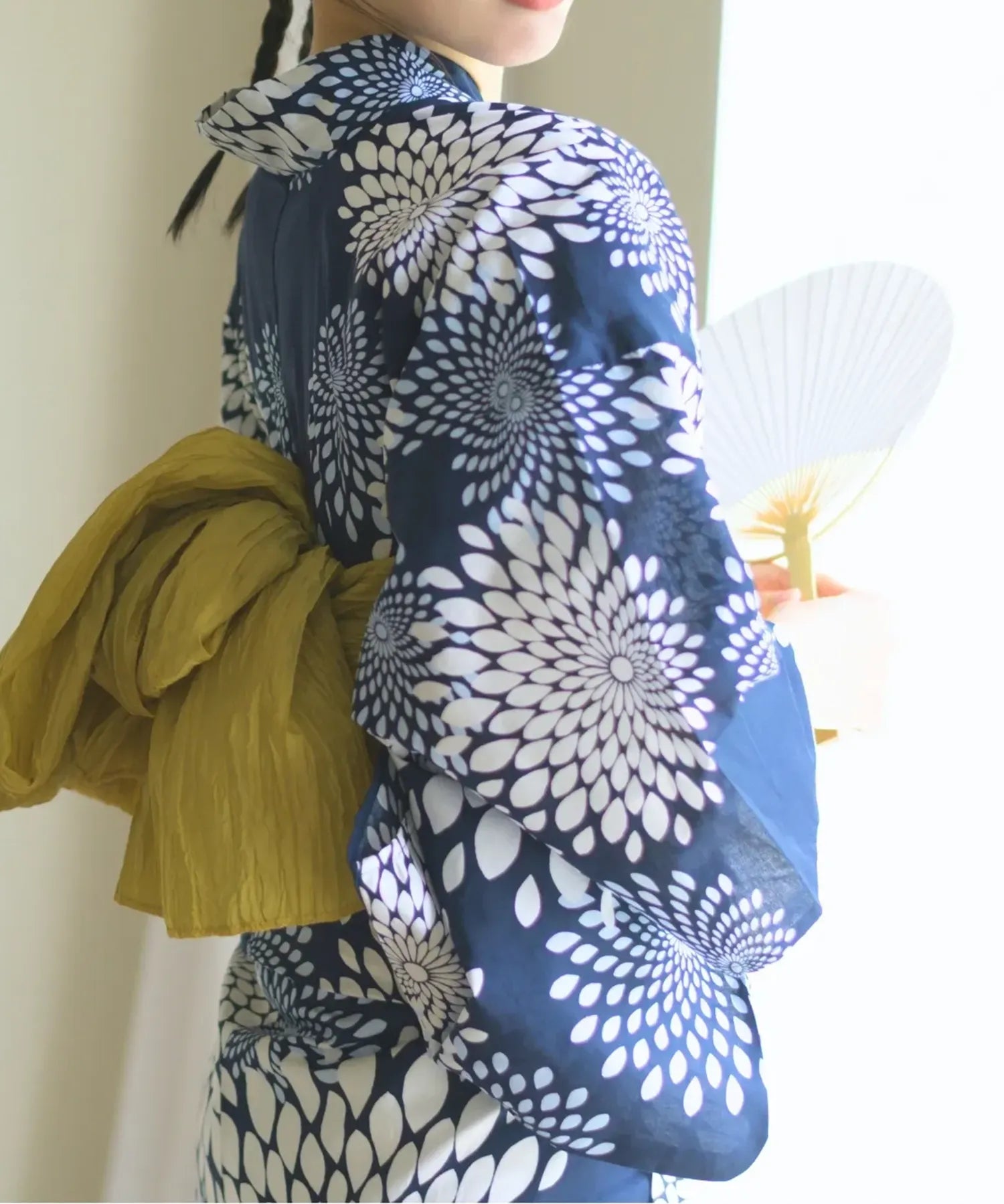 儚夏浴衣 紺菊華 単品