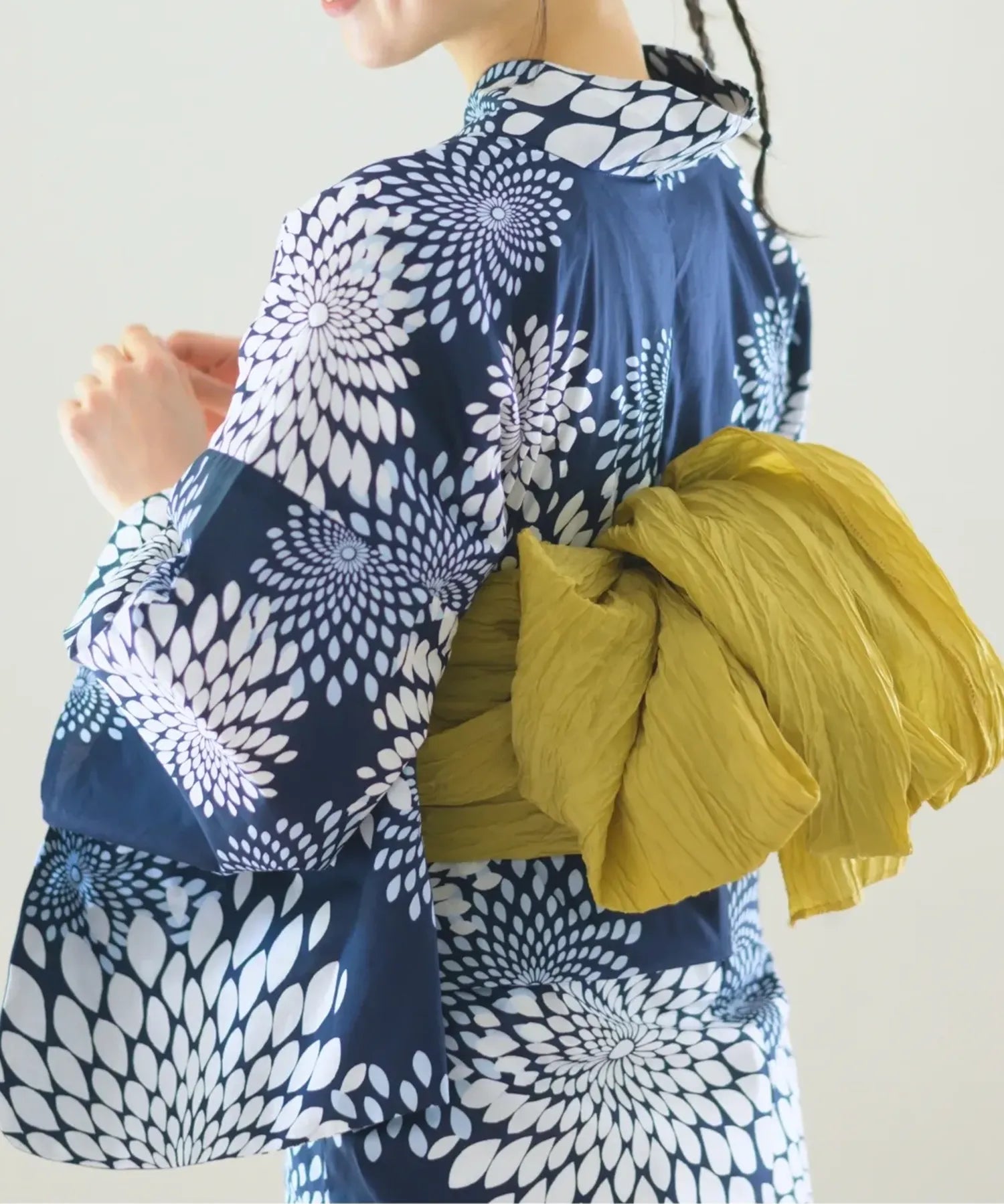 儚夏浴衣 紺菊華 単品