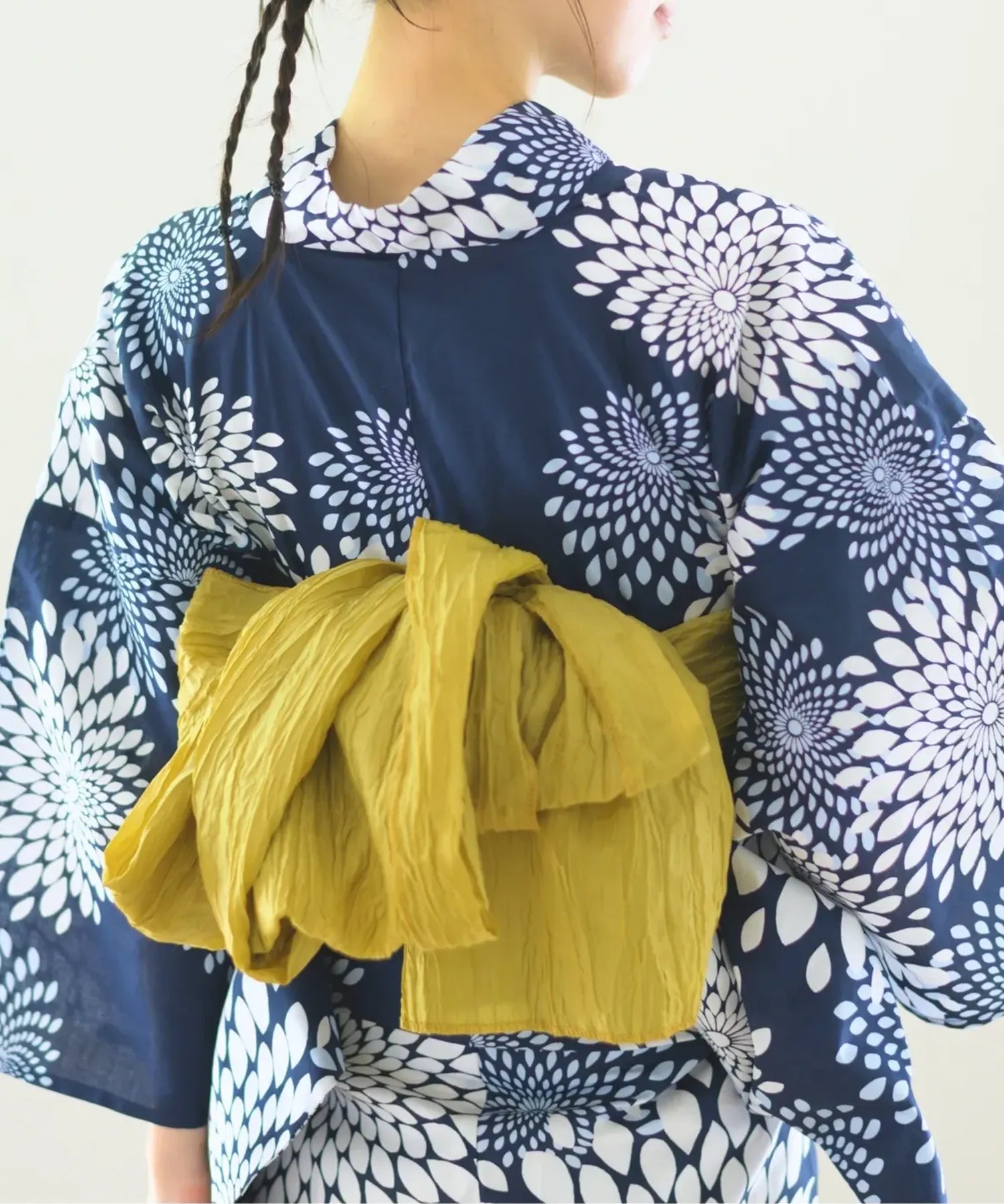 儚夏浴衣 紺菊華 単品