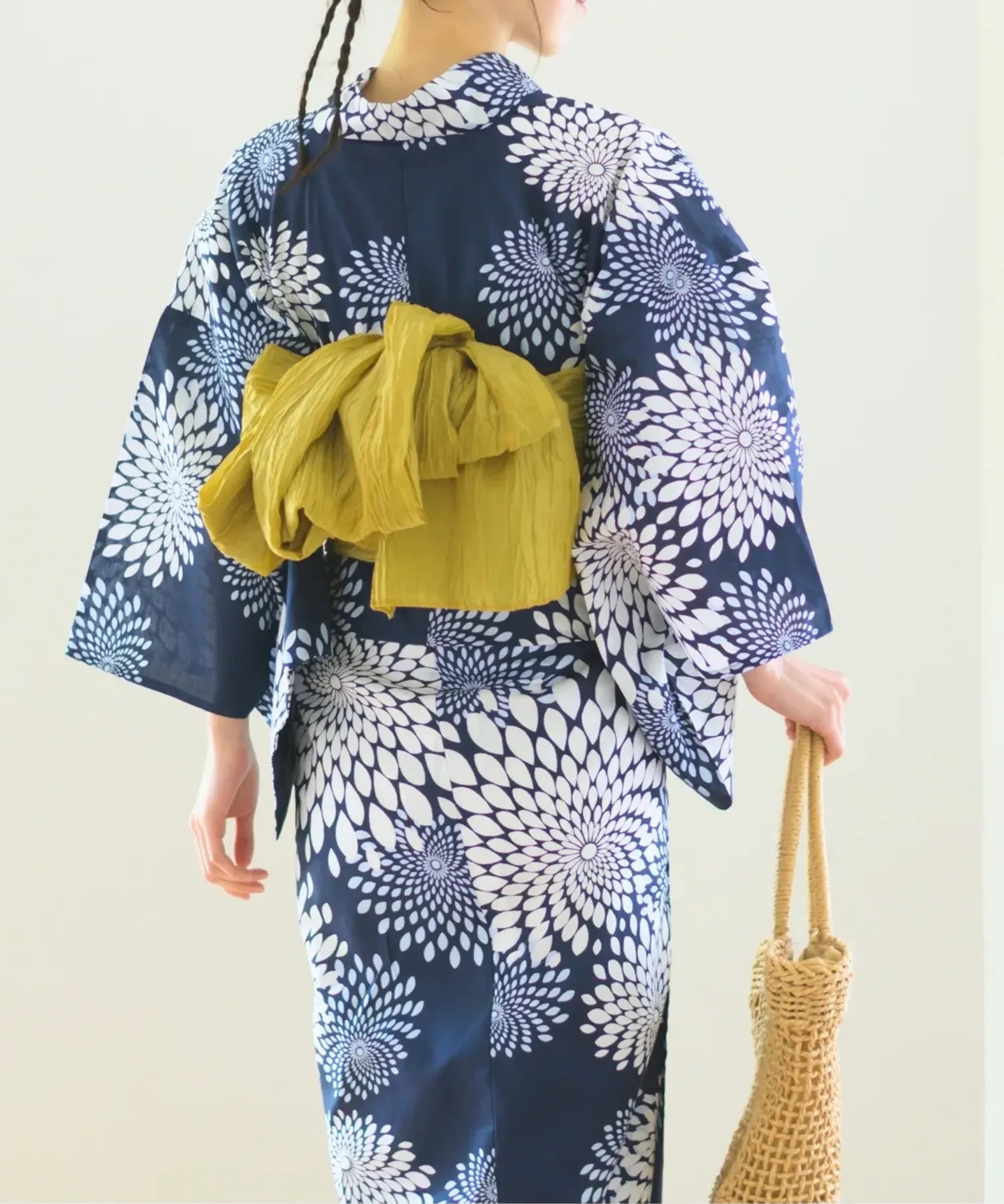 儚夏浴衣 紺菊華 単品