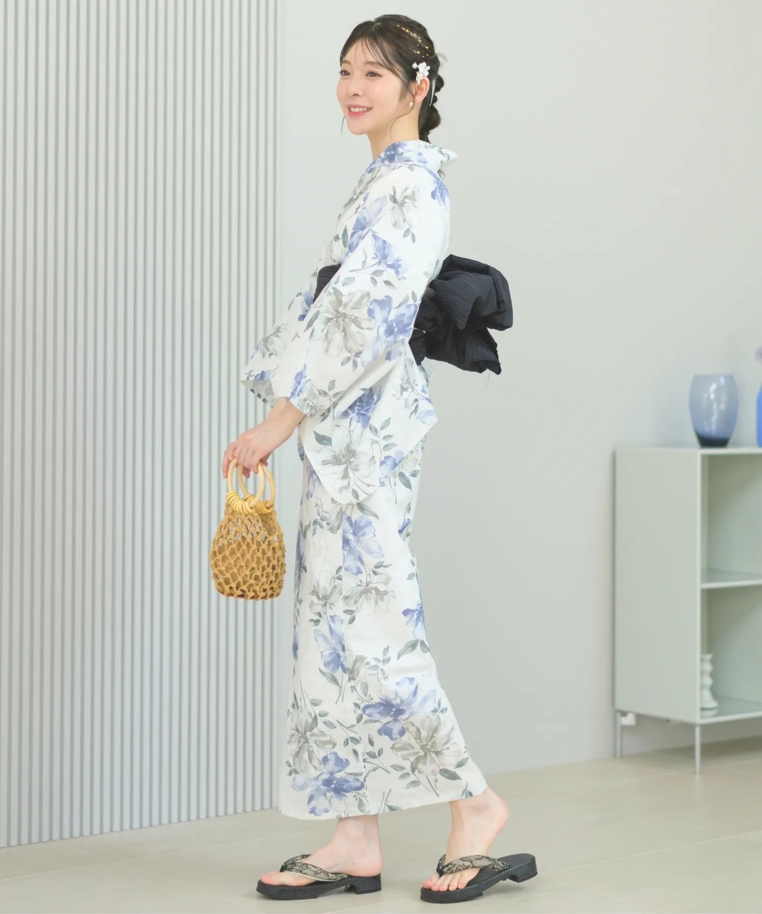 儚夏浴衣 淡花映し 単品