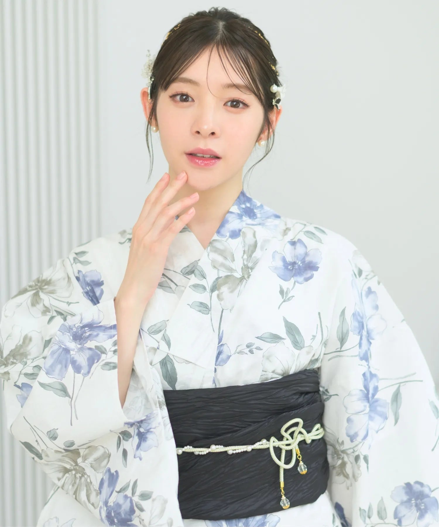 儚夏浴衣 淡花映し 単品
