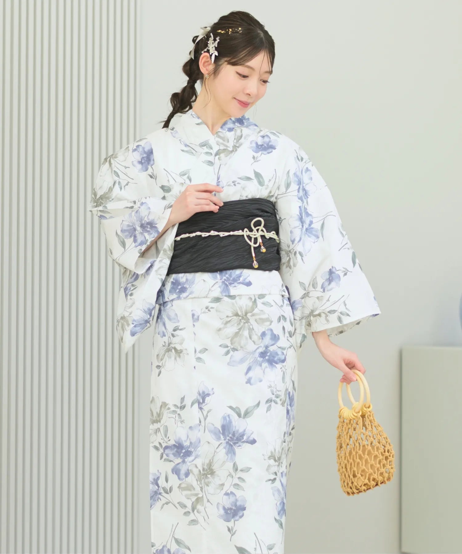 儚夏浴衣 淡花映し 単品