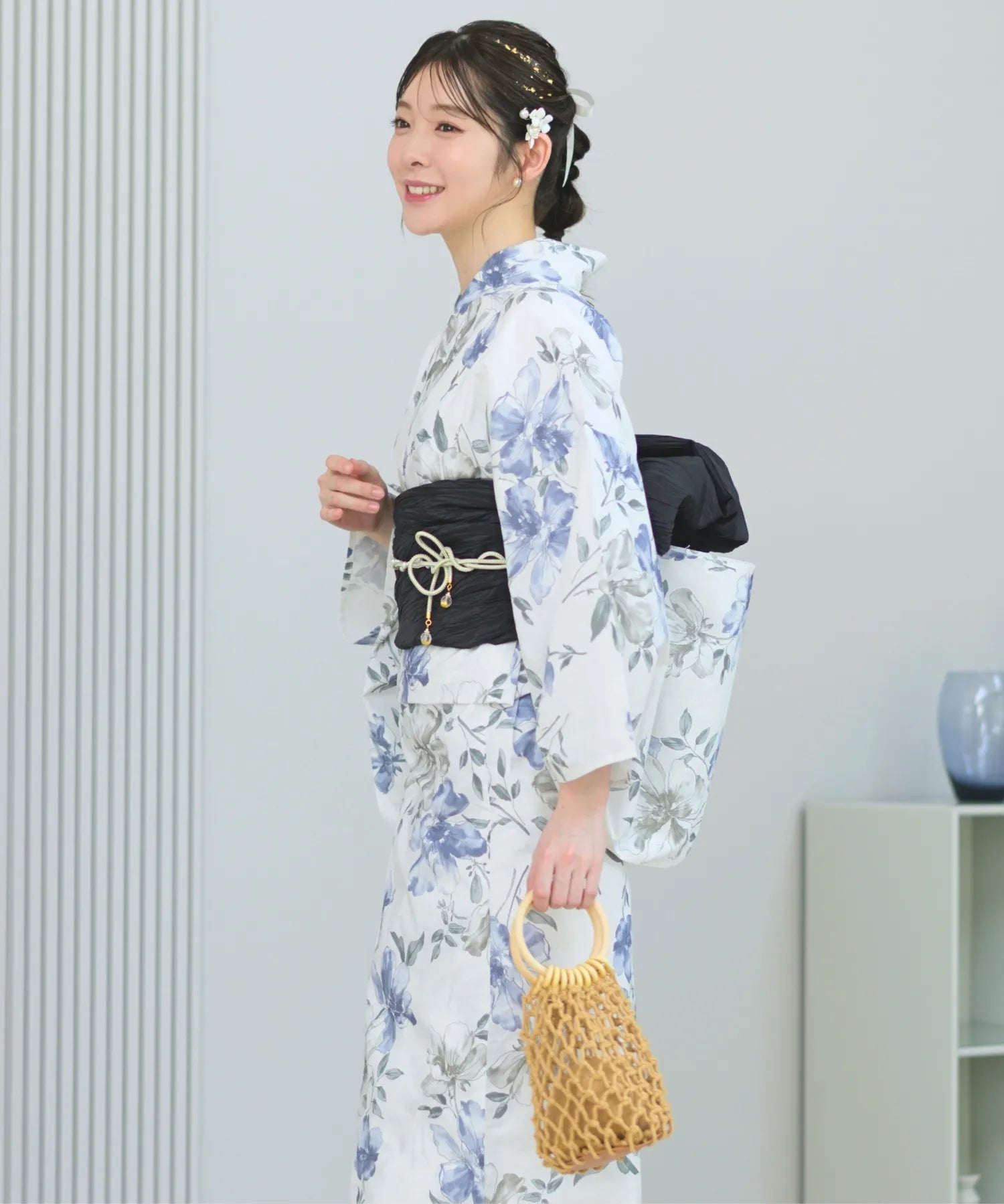 儚夏浴衣 淡花映し 単品