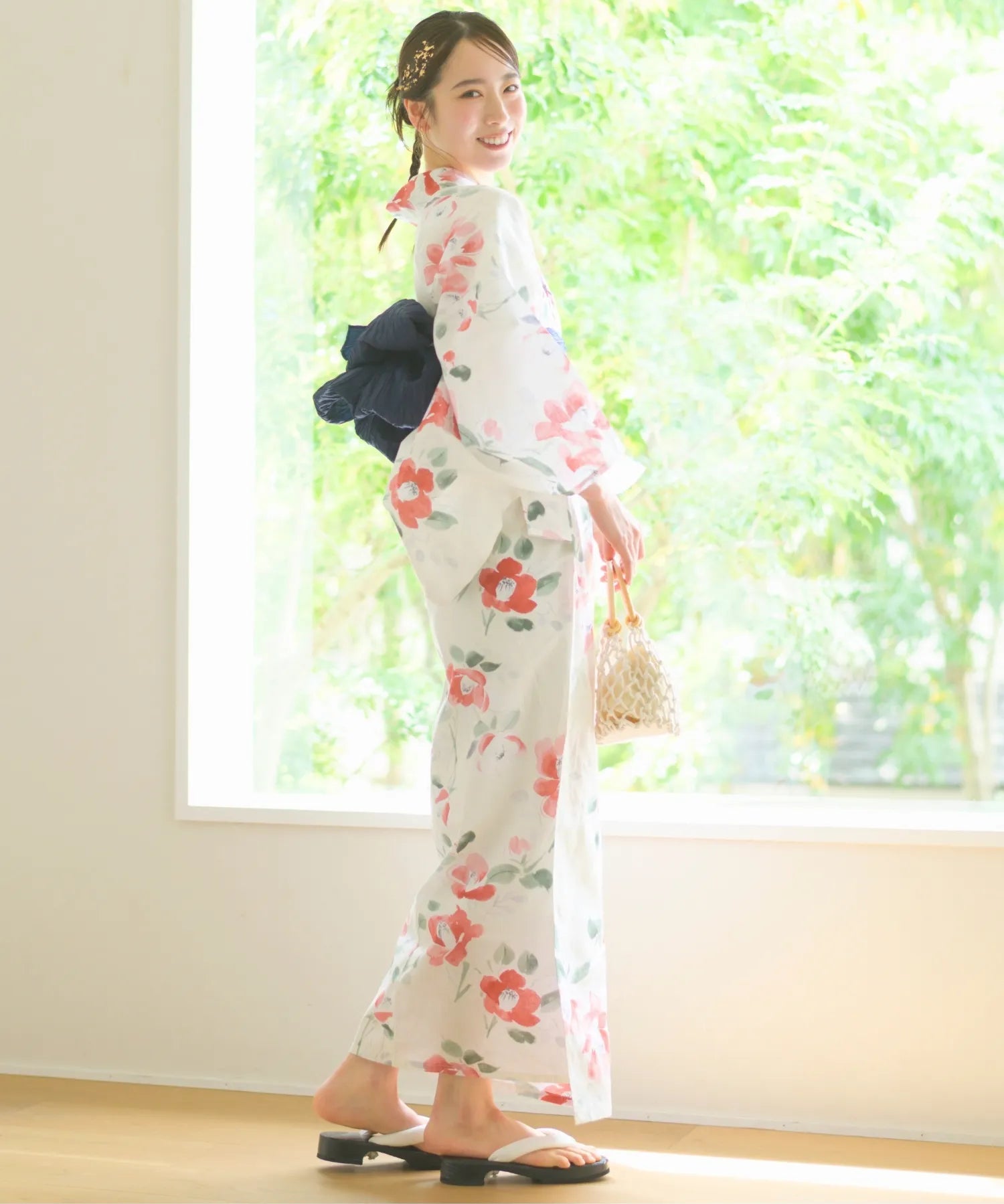 儚夏浴衣 白昼の紅椿 単品