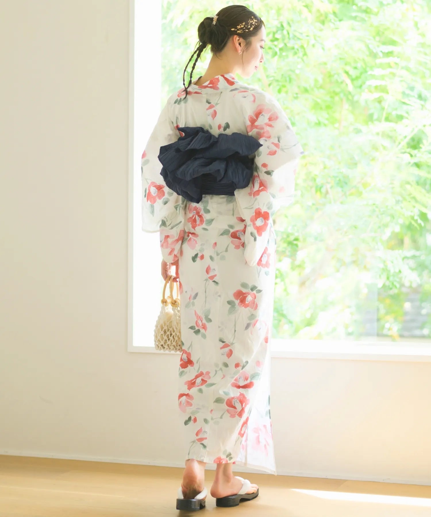 儚夏浴衣 白昼の紅椿 単品