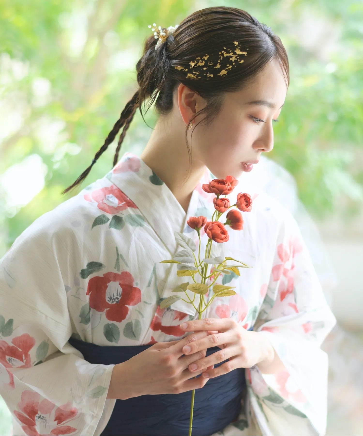 儚夏浴衣 白昼の紅椿 単品
