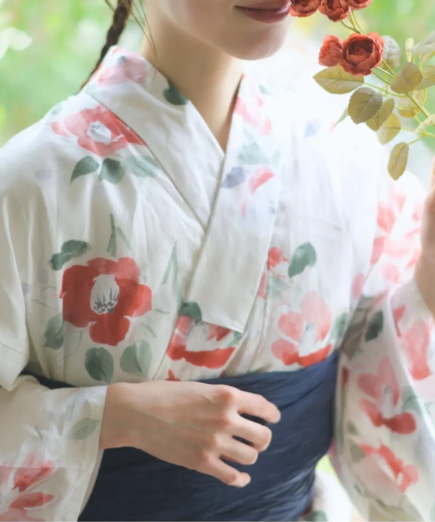 儚夏浴衣 白昼の紅椿 単品