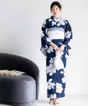 夕涼浴衣 夜風の白椿 二部式単品