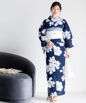 夕涼浴衣 夜風の白椿 二部式単品