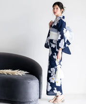 夕涼浴衣 夜風の白椿 二部式単品