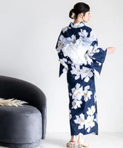 夕涼浴衣 夜風の白椿 二部式単品