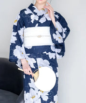 夕涼浴衣 夜風の白椿 二部式単品
