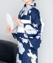 夕涼浴衣 夜風の白椿 二部式単品